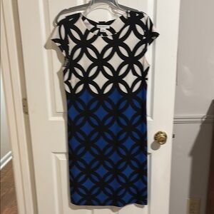 Elegant Black and Blue Patterned Dress